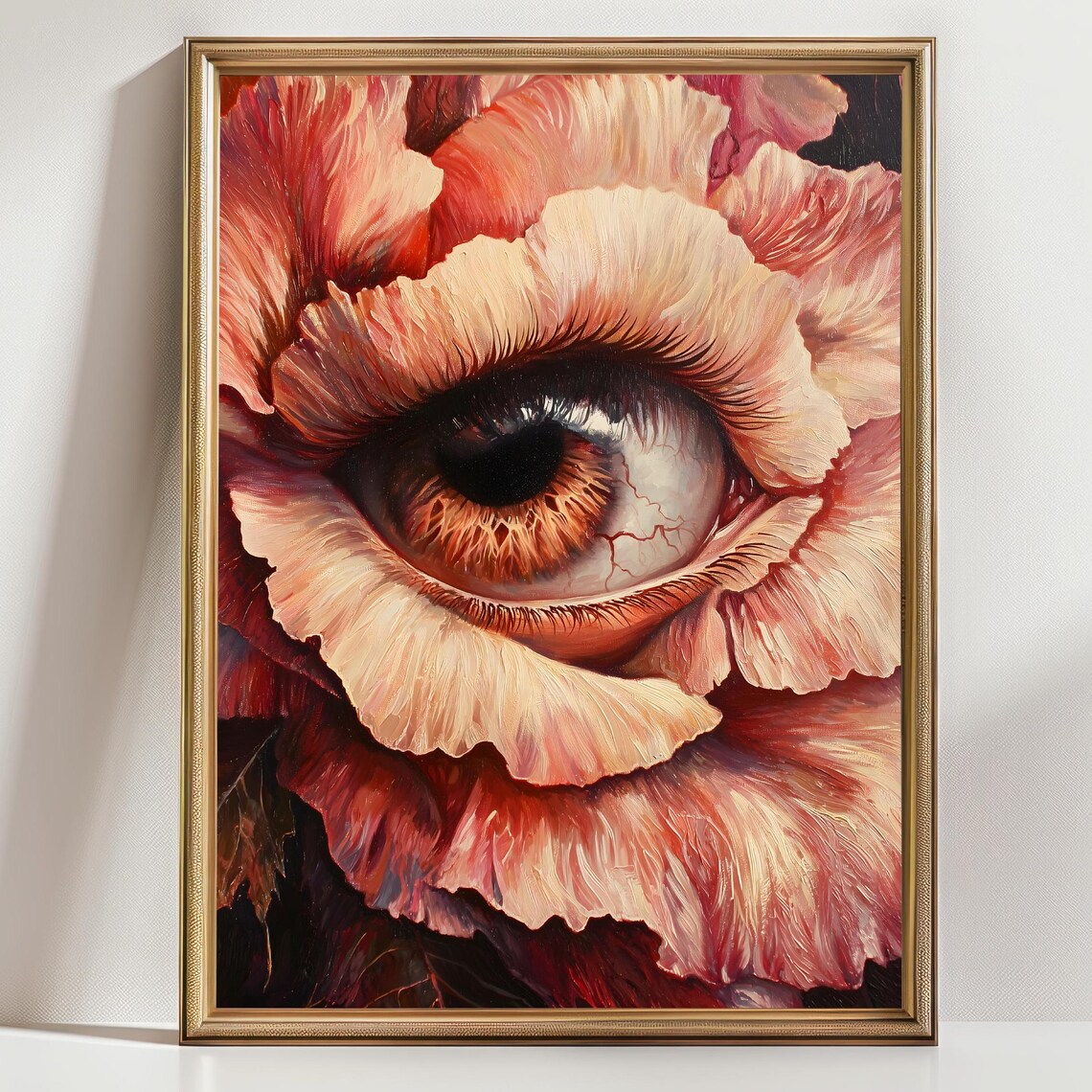 All Seeing Eye Flower Surreal Pink Blossom Macabre Whimsigoth Art Poster - Image 3