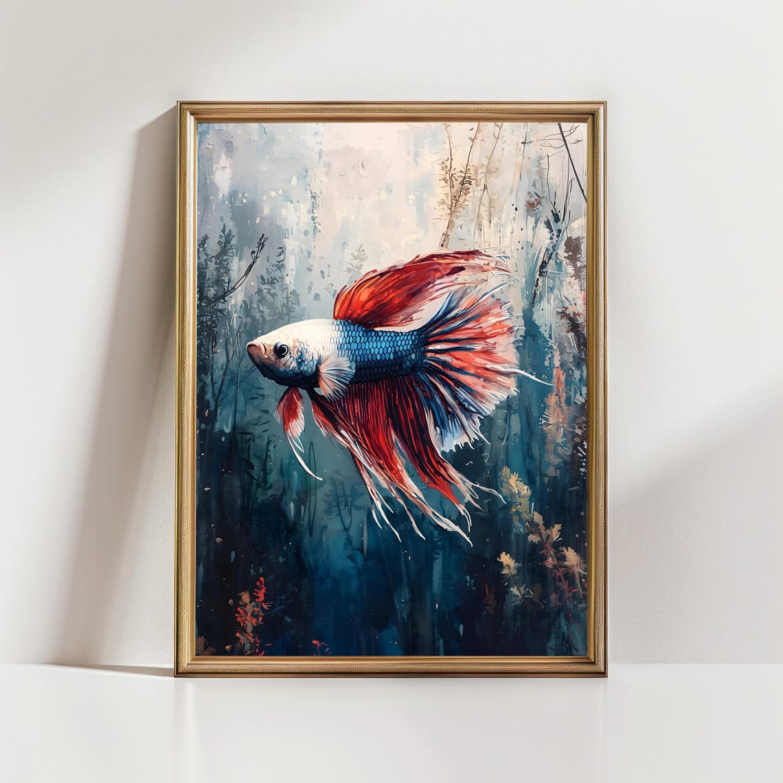 Aquarell Betta Fisch Painting Betta Fish Watercolor Print Of Fish Aquarium Painting Betta Art Aquarium Lover Gift For Betta Fisch Owner - Image 2