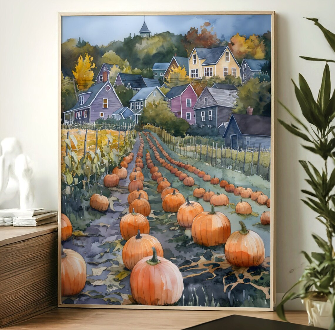 Pumpkin Patch Art Print, Farmhouse Fall Decor - Image 2