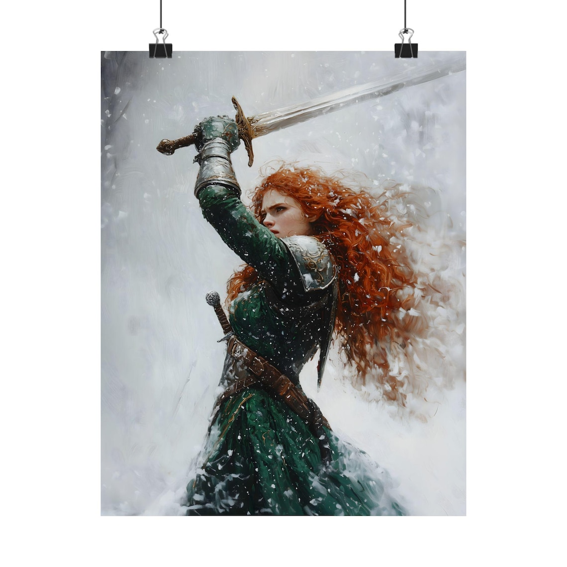 Female Knight, Dark Academia Victorian Art Print - Image 2