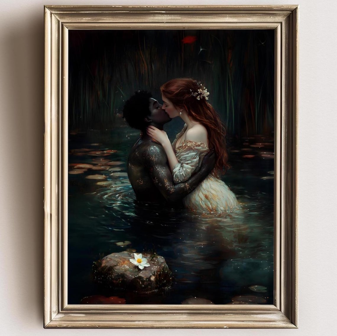 Lovers Dark Academia Art Print, Moody Victorian