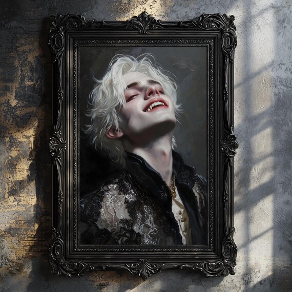 Handsome Vampire Gothic Home Decor Dark Academia Art Print Dark Art Occult Poster Vampire Gothic Home Decor Gothic Prints Witchy