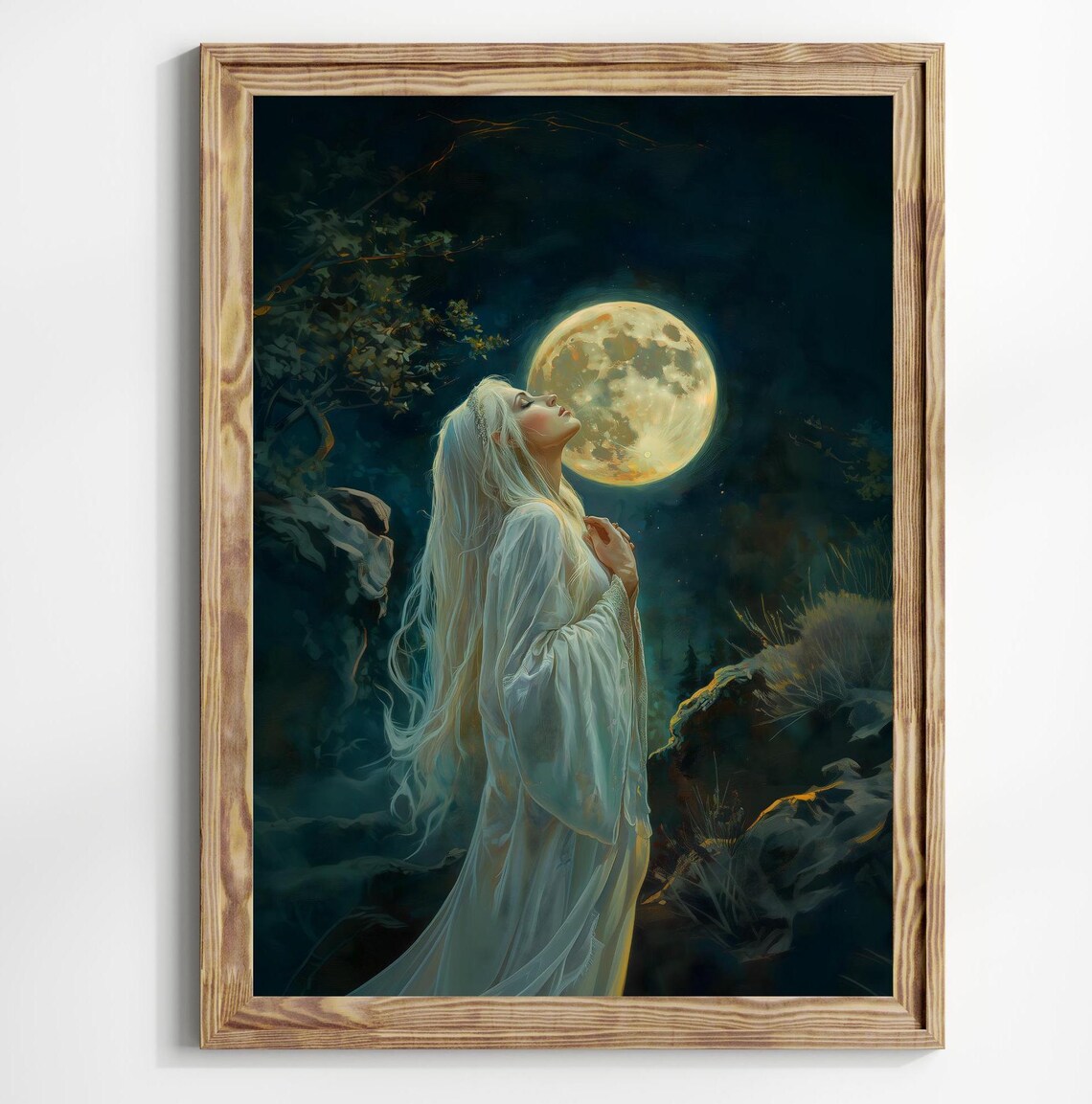 Selene Dark Academia Art Print, Greek Moon Goddess - Image 2