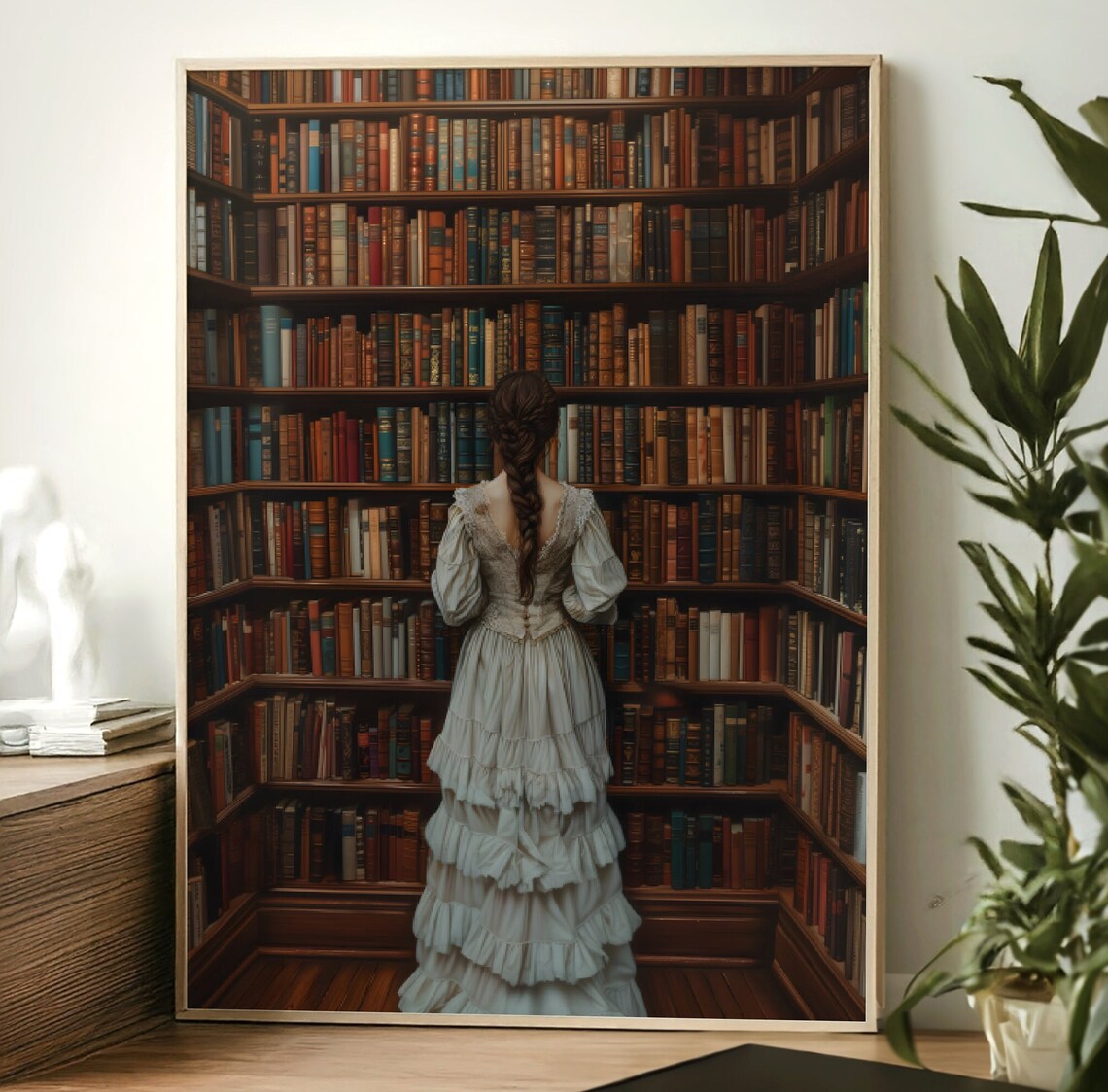Victorian Woman Reading, Dark Academia Art Print - Image 2