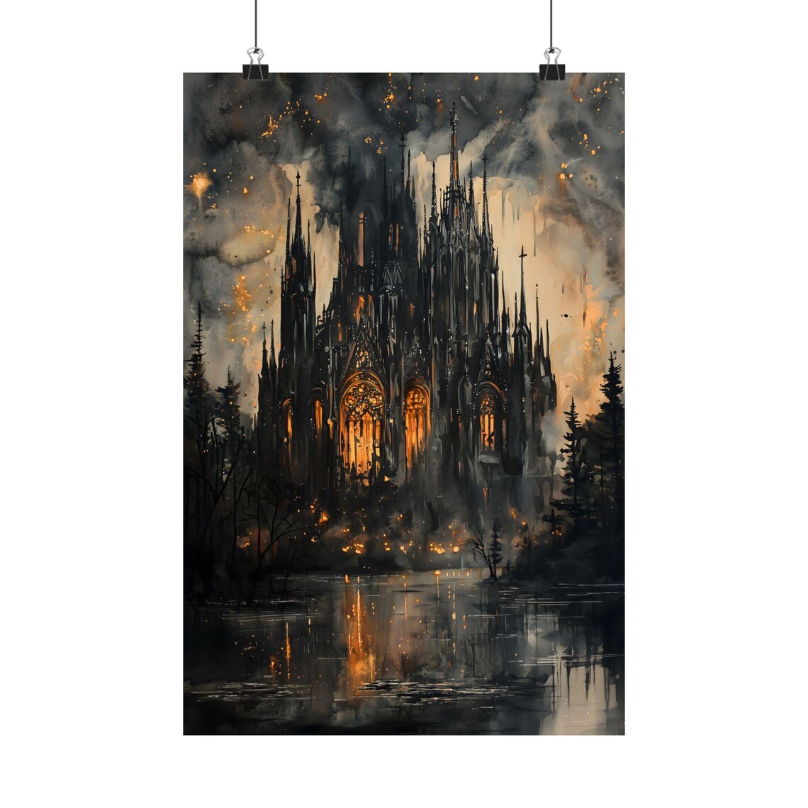 Vampire Castle Gothic Dark Academia Art Print - Image 2