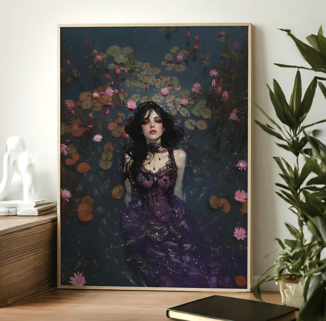 Vampire Ophelia Dark Academia Gothic Art Print - Image 2