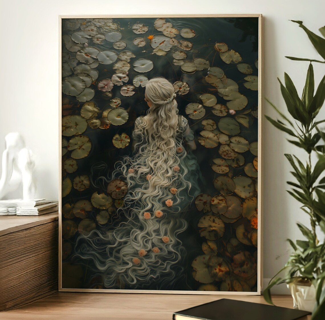 Ophelia Dark Academia Lake Gothic Victorian Art Print - Image 2