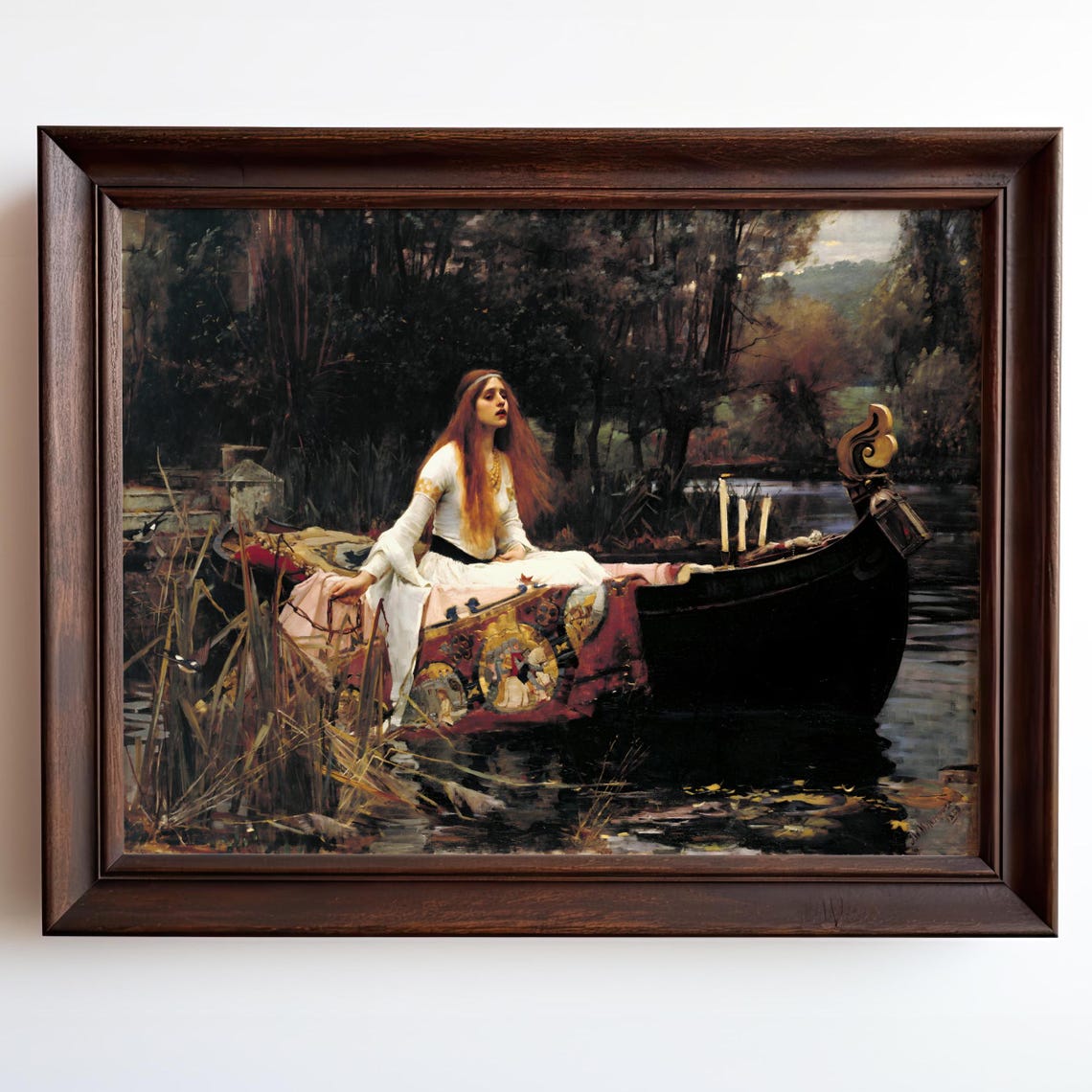 The Lady Of Shalott Painting John William Waterhouse Moody Antique Art Print Victorian Art Print Moody Painting Gothic Prints Lake