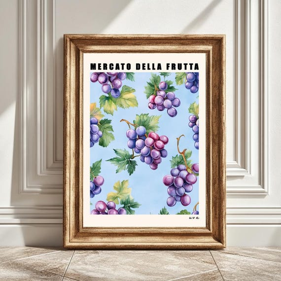 Grapes Art Print, Kitchen Wall Art