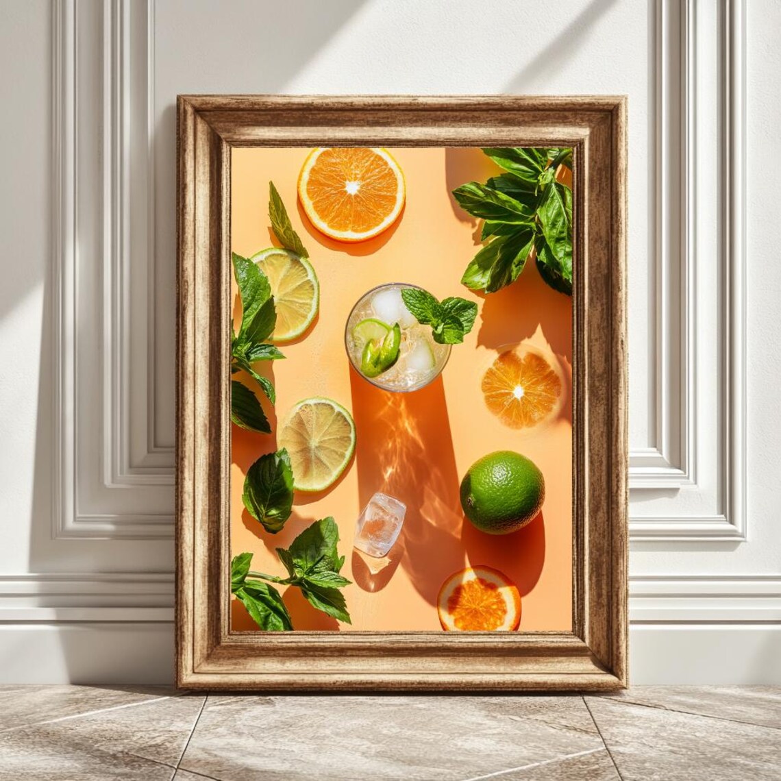 Mojito Recipe Art Print, Kitchen Cocktail Decor