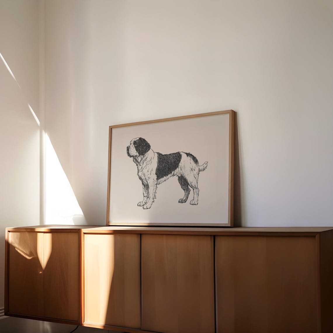 Saint Bernard Vintage Print Dog Wall Art Antique Vintage Painting Farmhouse Wall Decor Country Wall Art Dog Drawing Saint Bernard Art - Image 3