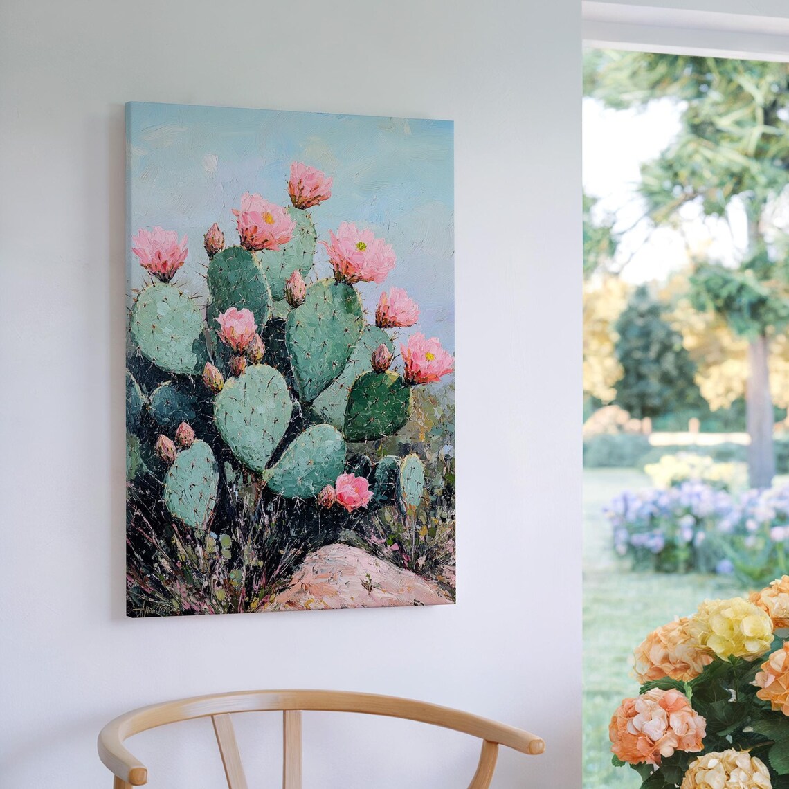 Cactus Bloom Art Print, Southwest Nature Decor