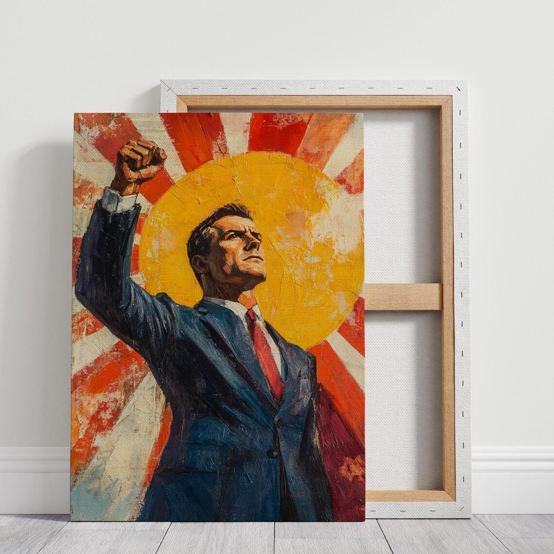 Inspirational Leader Art Raised Fist Bold Sunburst Motivational Poster