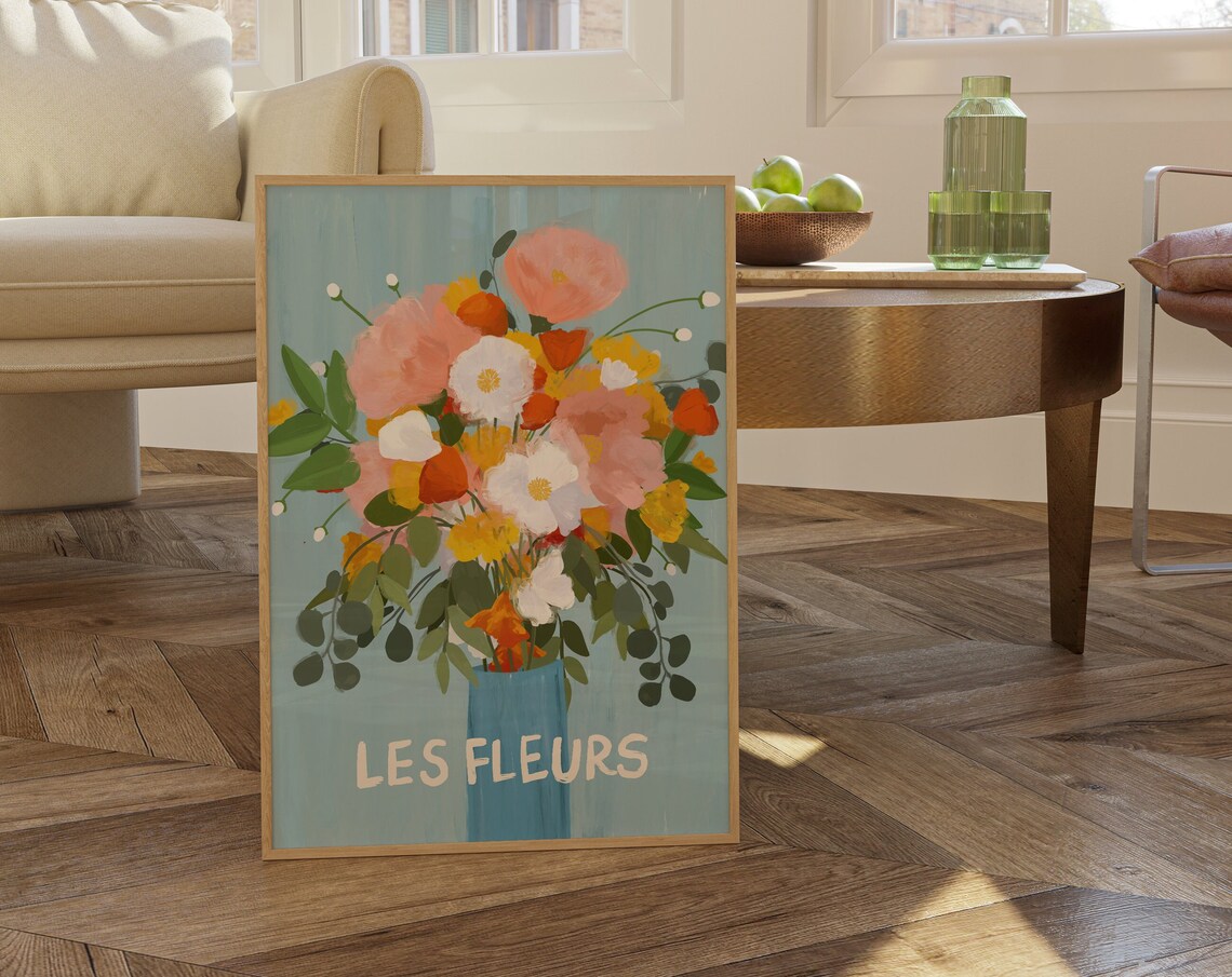 Les Fleurs Flower Bouquet Botanical Wall Print - Image 5