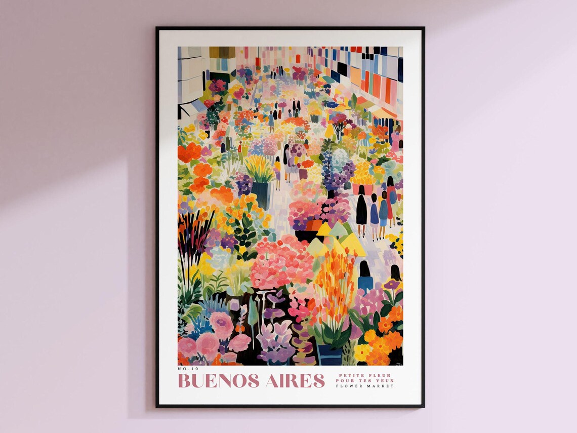 Flower Market Print, Buenos Aires Travel Art