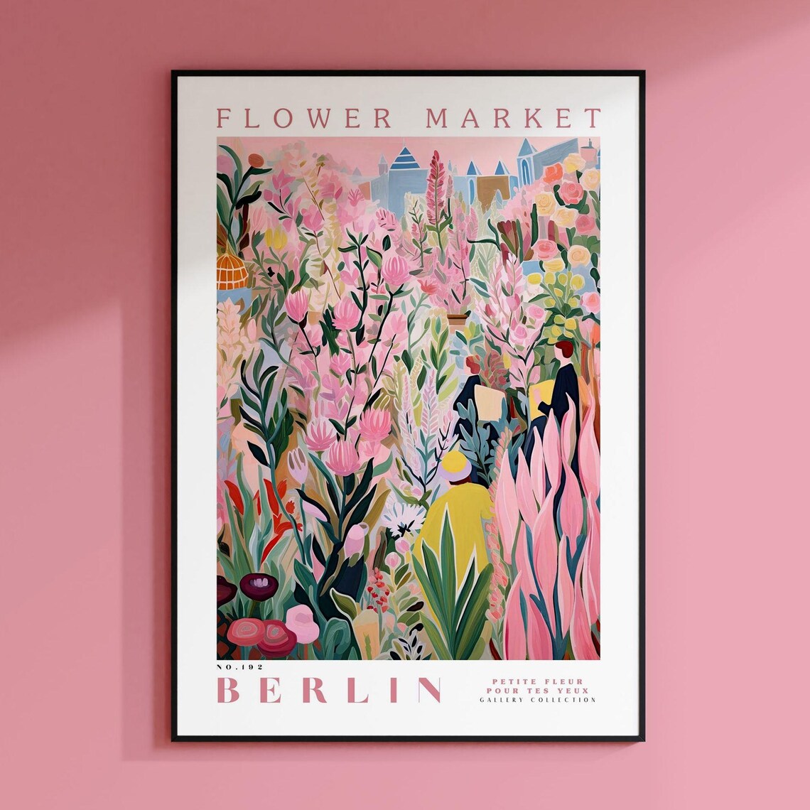 Flower Market Berlin Botanical Illustration, Art Print