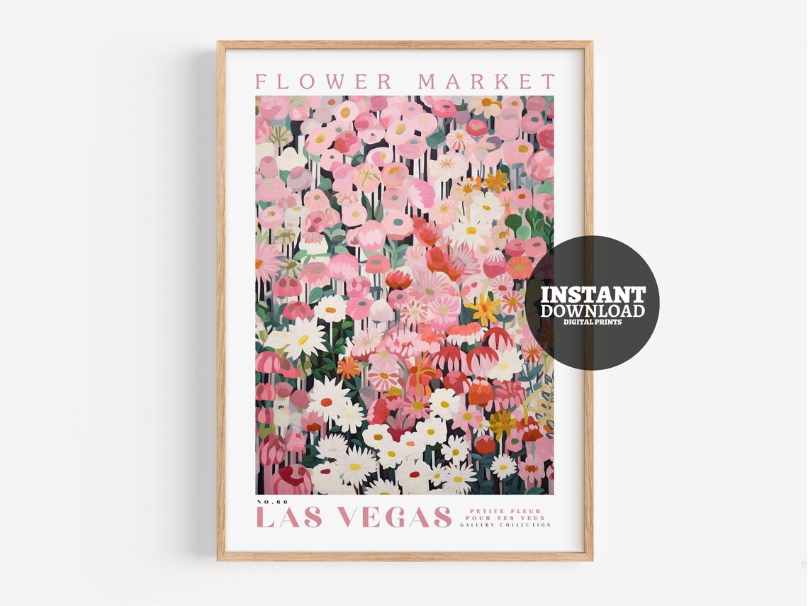 Flower Market Las Vegas Botanical Art Print - Image 2