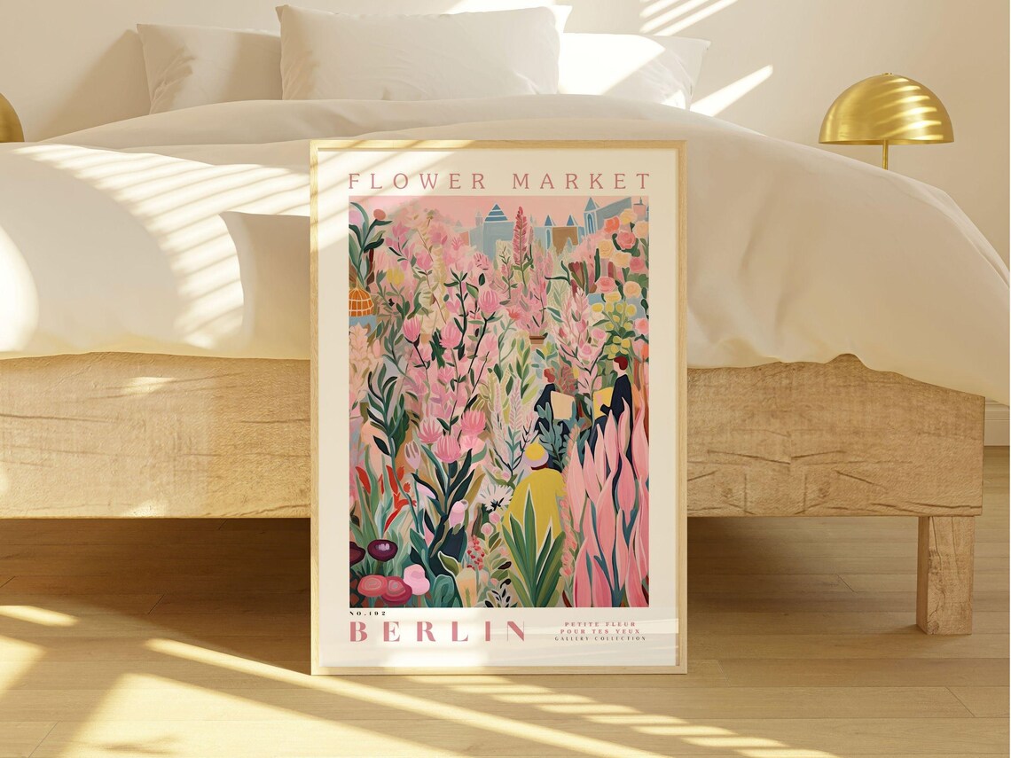 Flower Market Berlin Botanical Illustration, Art Print - Image 2