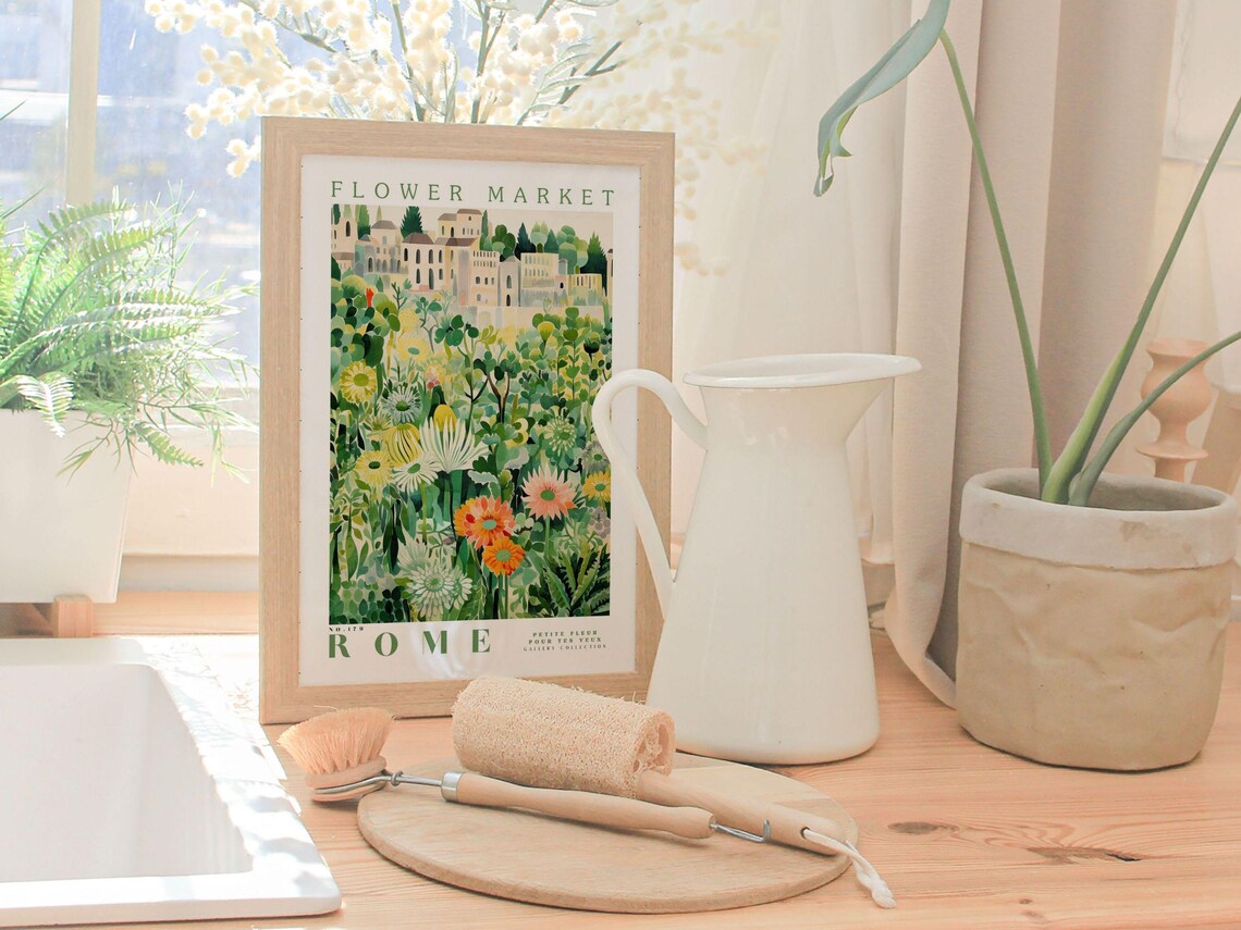 Flower Market Prints, Rome Botanical Wall Art - Image 3
