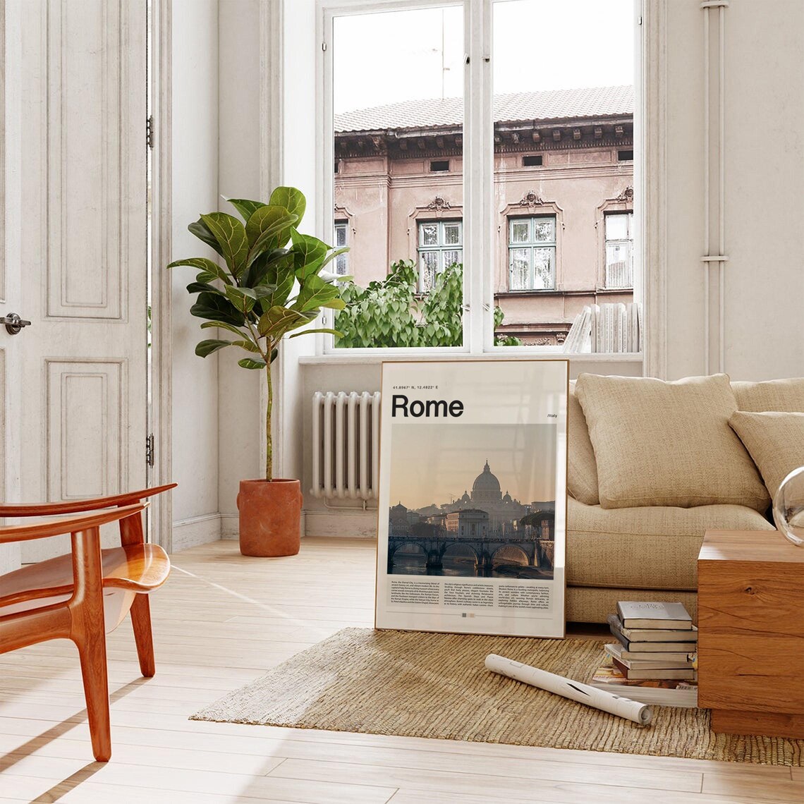 Rome Saint Peters Basilica Dome Bridge Italy Travel Art Poster - Image 4