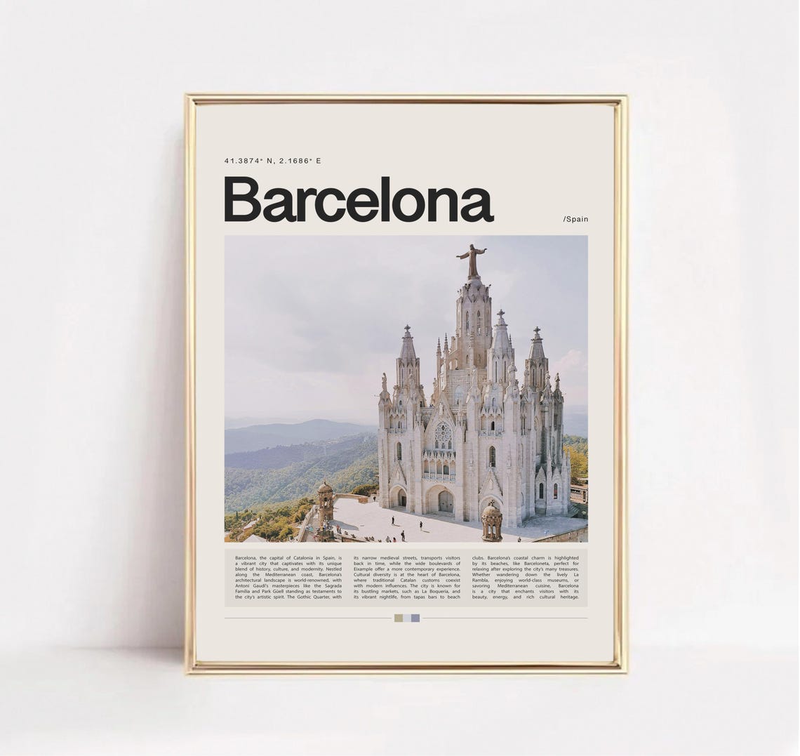 Barcelona Poster Barcelona Print Barcelona Wall Art Barcelona Gift Barcelona Travel Poster Barcelona Photo Spain Print Spain Poster - Image 2