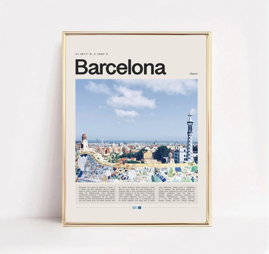 Barcelona Poster Barcelona Print Barcelona Wall Art Barcelona Gift Barcelona Travel Poster Barcelona Photo Spain Print Spain Poster - Image 2