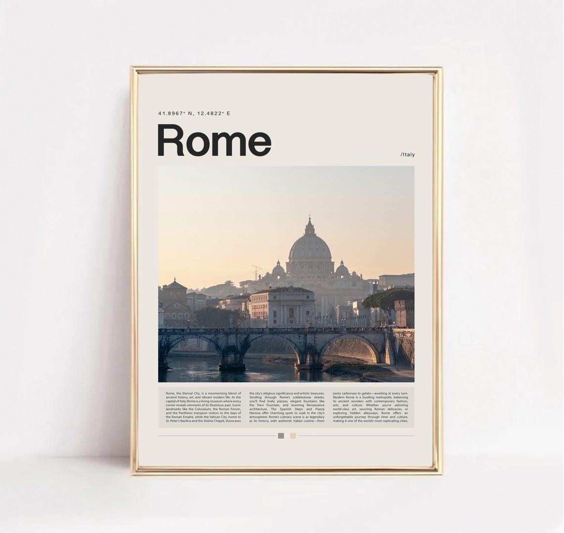 Rome Poster Rome Print Rome Wall Art Rome Gift Rome Travel Poster Rome Photo Italy Print Italy Poster Italy Travel Art Italy Poster - Image 2