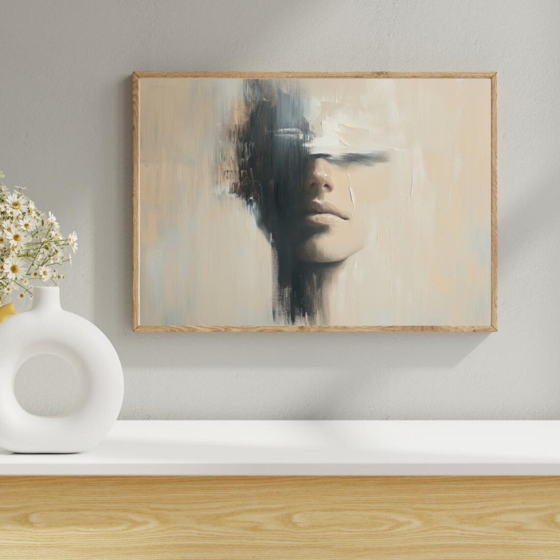 Veiled Silence Minimalist Abstract Portrait Print - Image 5