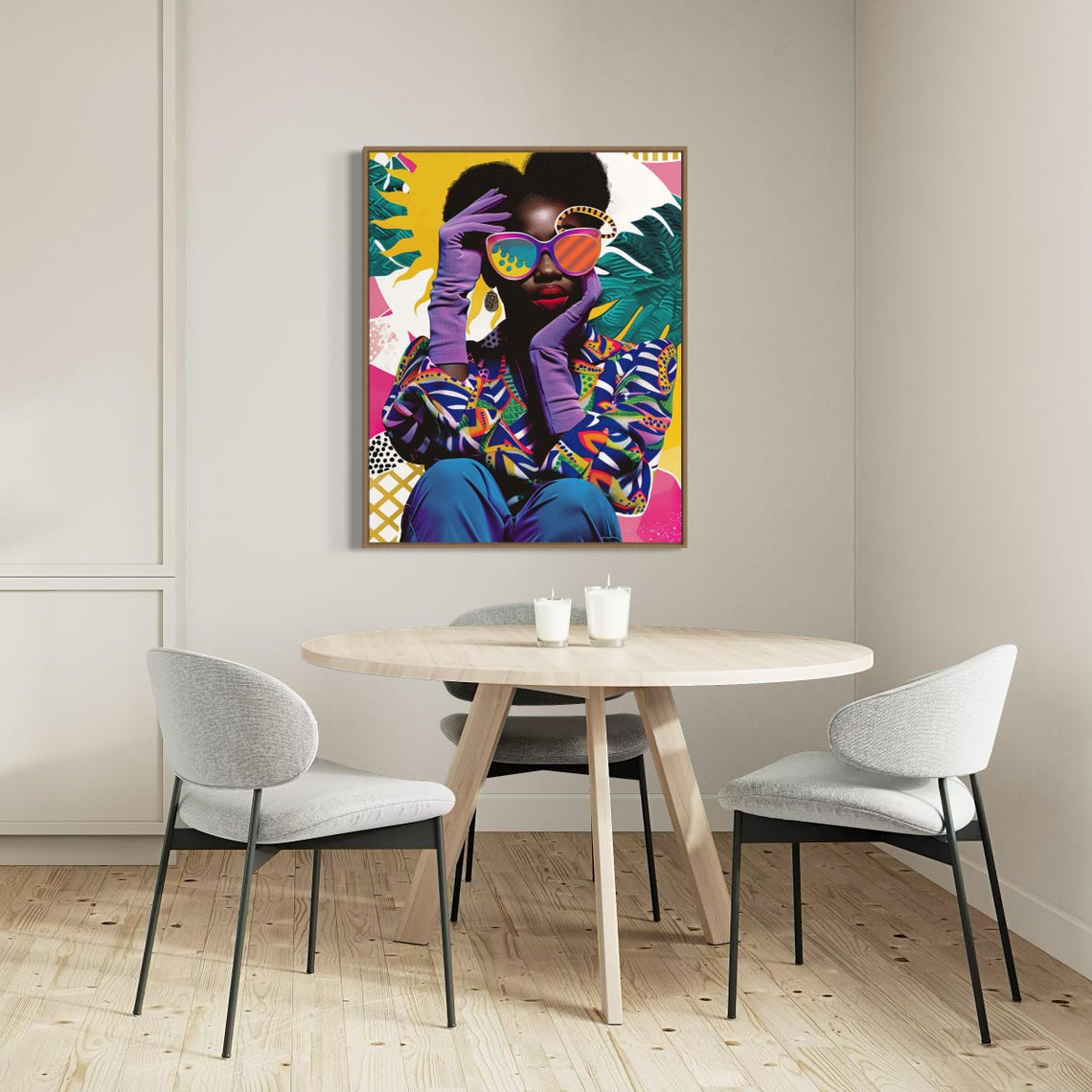 Colorful Pop Art Woman With Oversized Rainbow Sunglasses Poster
