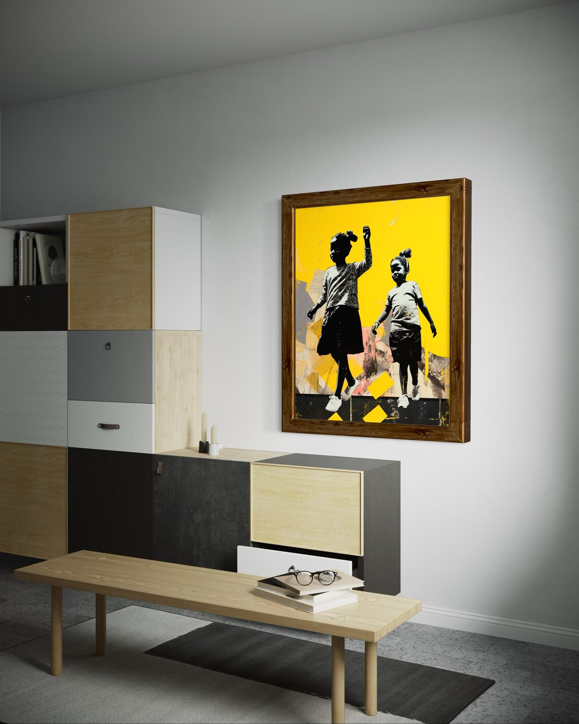 Sisterhood Black Girl Silhouette Art, Modern Nursery - Image 5