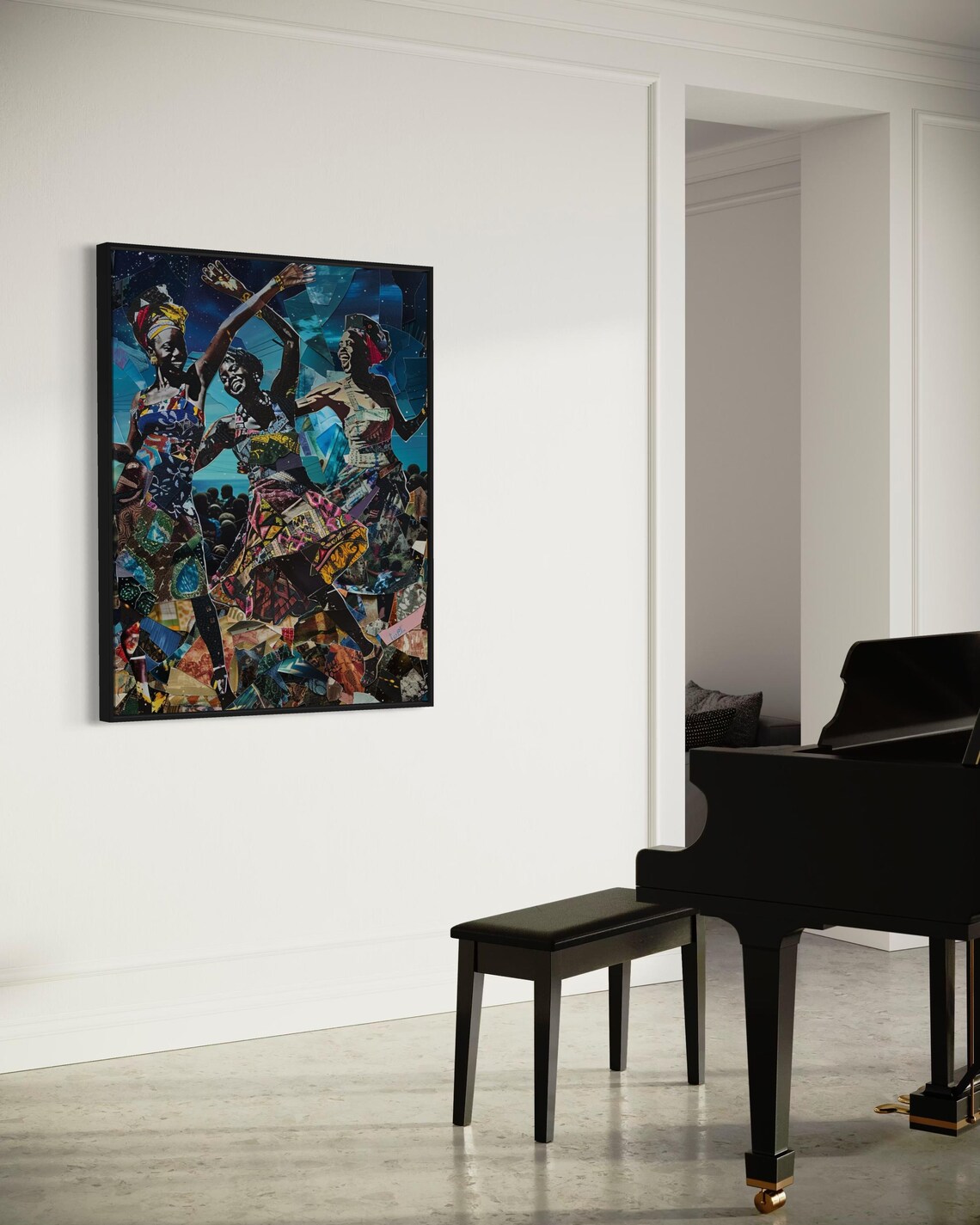 African Dance Art Collage, Cultural Wall Art Print - Image 4