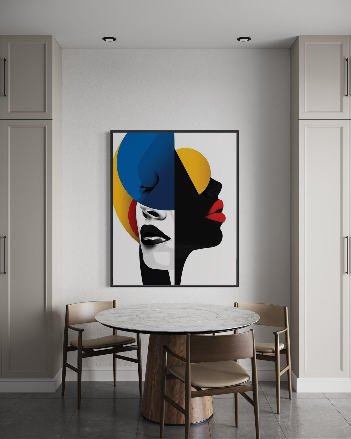 Minimalist Abstract Dual Face African Art Print - Image 2