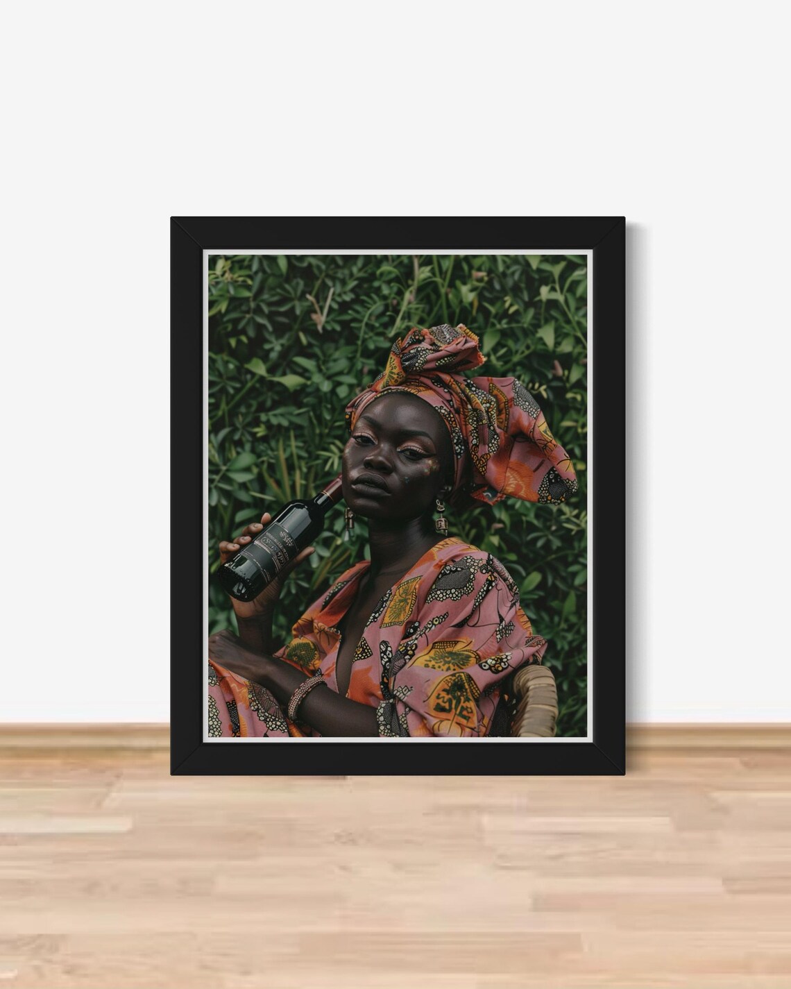 Modern African Woman Headwrap Portrait Art Print