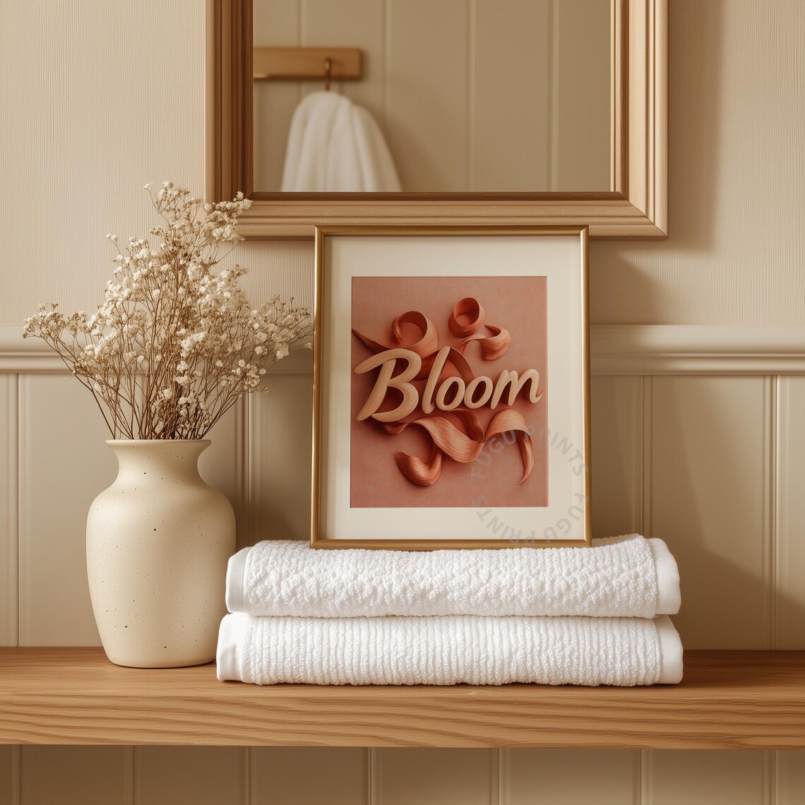 Bloom Coral Peach Modern Typography Art Print - Image 3