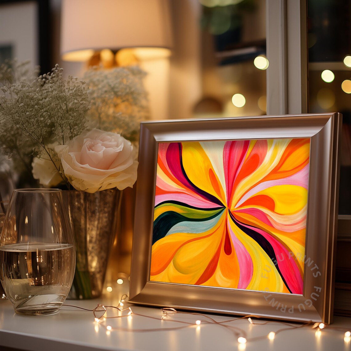 Abstract Flower Art Print, Modern Home Decor - Image 3