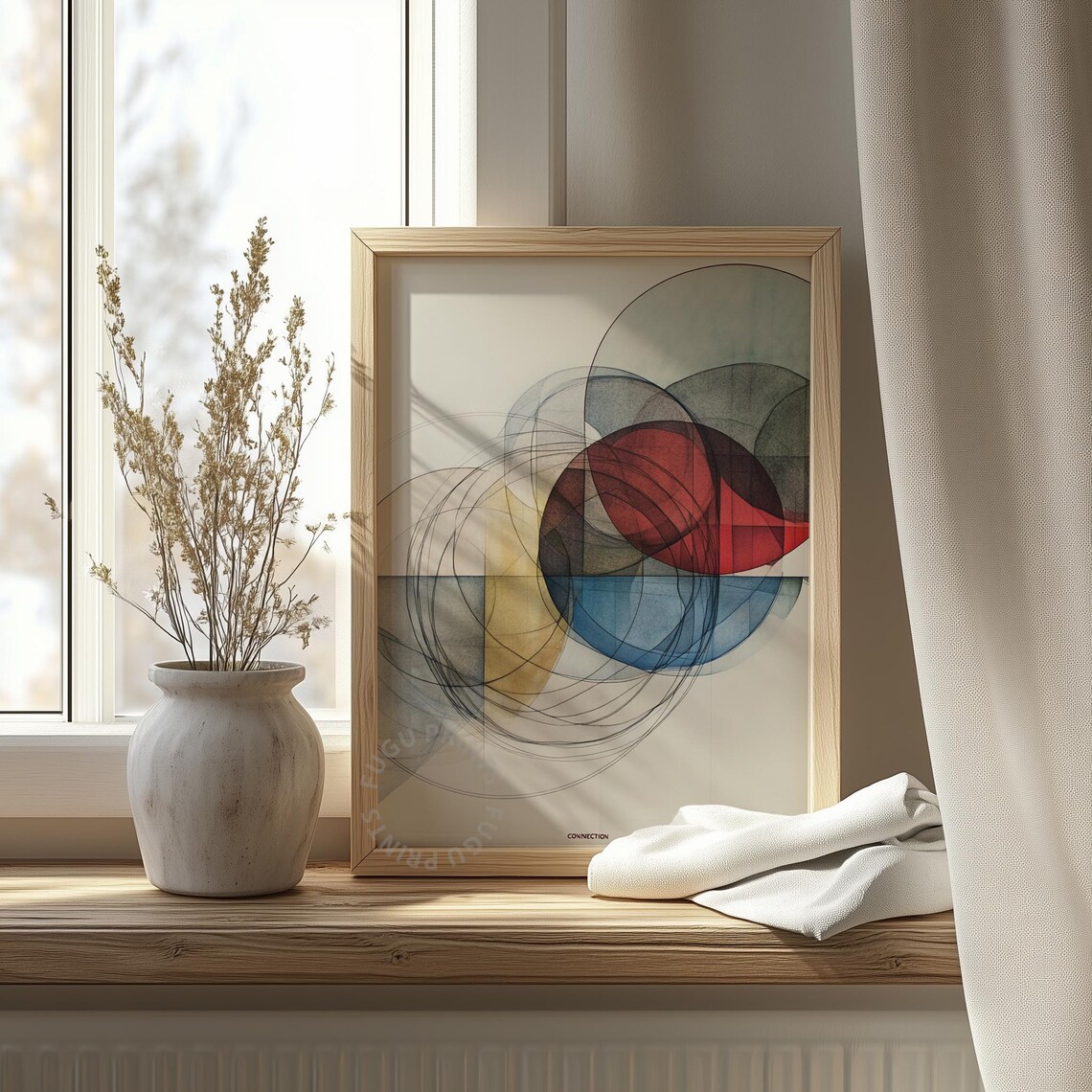 Circle Abstract Art Connection, Modern Minimalist Decor - Image 4