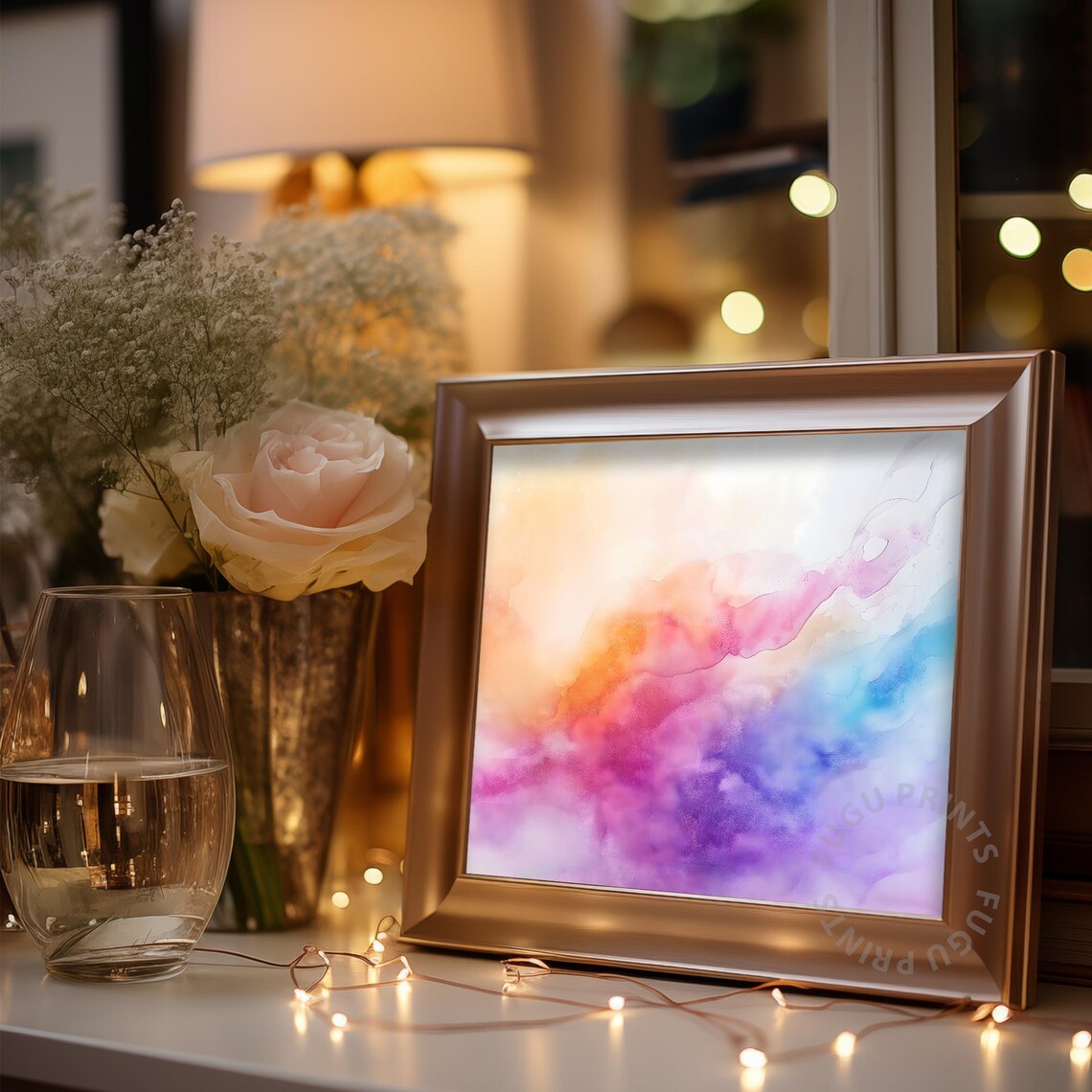 Pastel Abstract Watercolor Gradient, Modern Wall Art - Image 3
