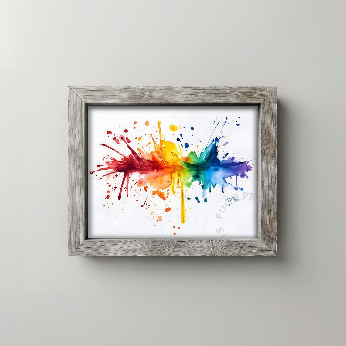 Rainbow Splash Abstract Watercolor Art - Image 2
