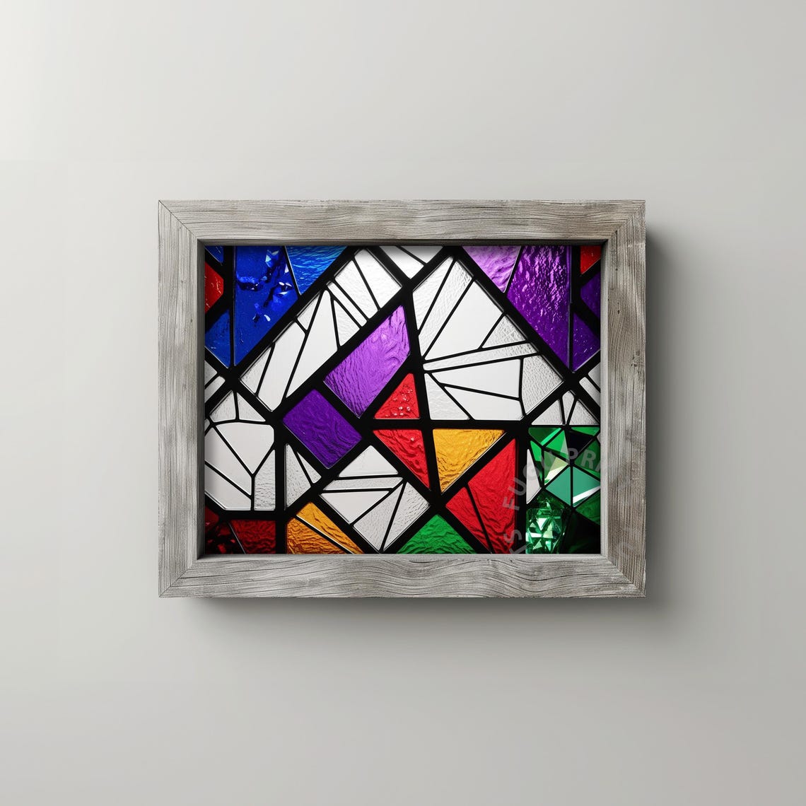 Geometric Stained Glass Modern Art - Image 2
