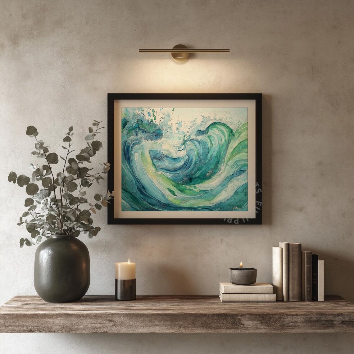 Wave Abstract Ocean Art, Modern Sea Print - Image 4