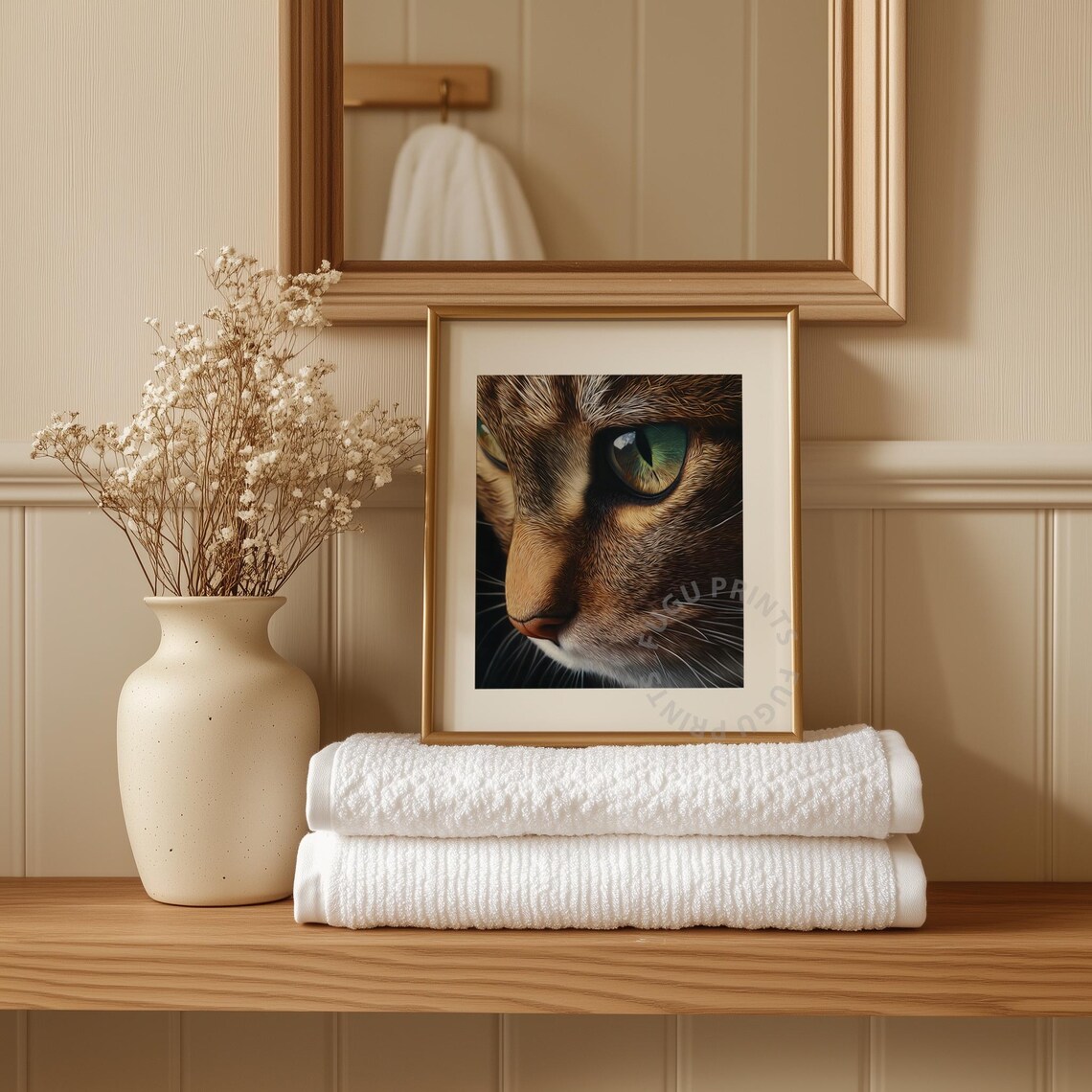 Emerald Eyes Cat, Modern Home Decor - Image 3
