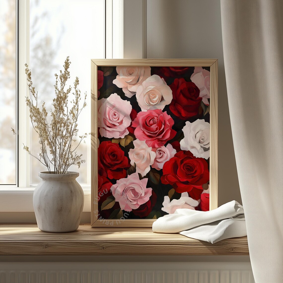 Red Rose Dark Floral Romantic Home Decor - Image 4