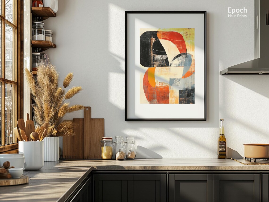 Abstract Red Painting, Mid-Century Wall Art - Image 2