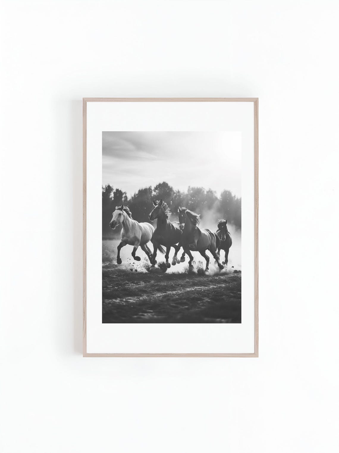 Wild Horses Running Photo Print, Wildlife Poster