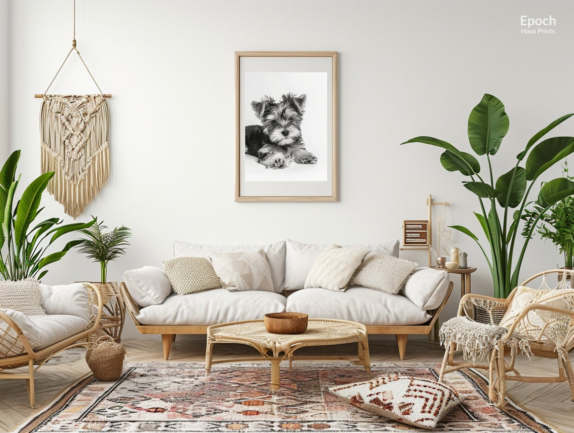 Yorkie Puppy Photos Black And White Photo Of Yorkshire Terrier Puppy Photo Of Puppies Dog Lover Gifts Instant Print - Image 2