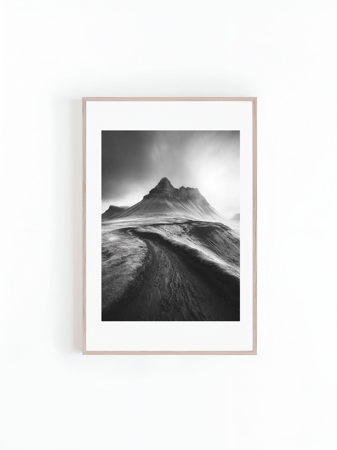 Winding Trail Through Mountains Range, Minimalist Art Print