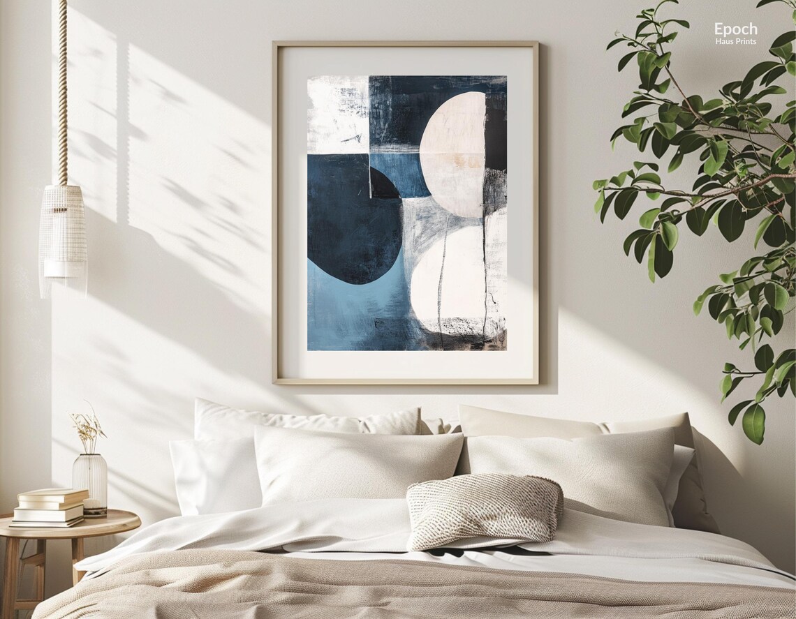 Abstract Blue Painting, Mid-Century Art Print - Image 2