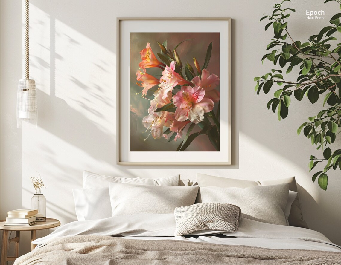 Lilac Flower Bouquet Floral Wall Art Print - Image 3