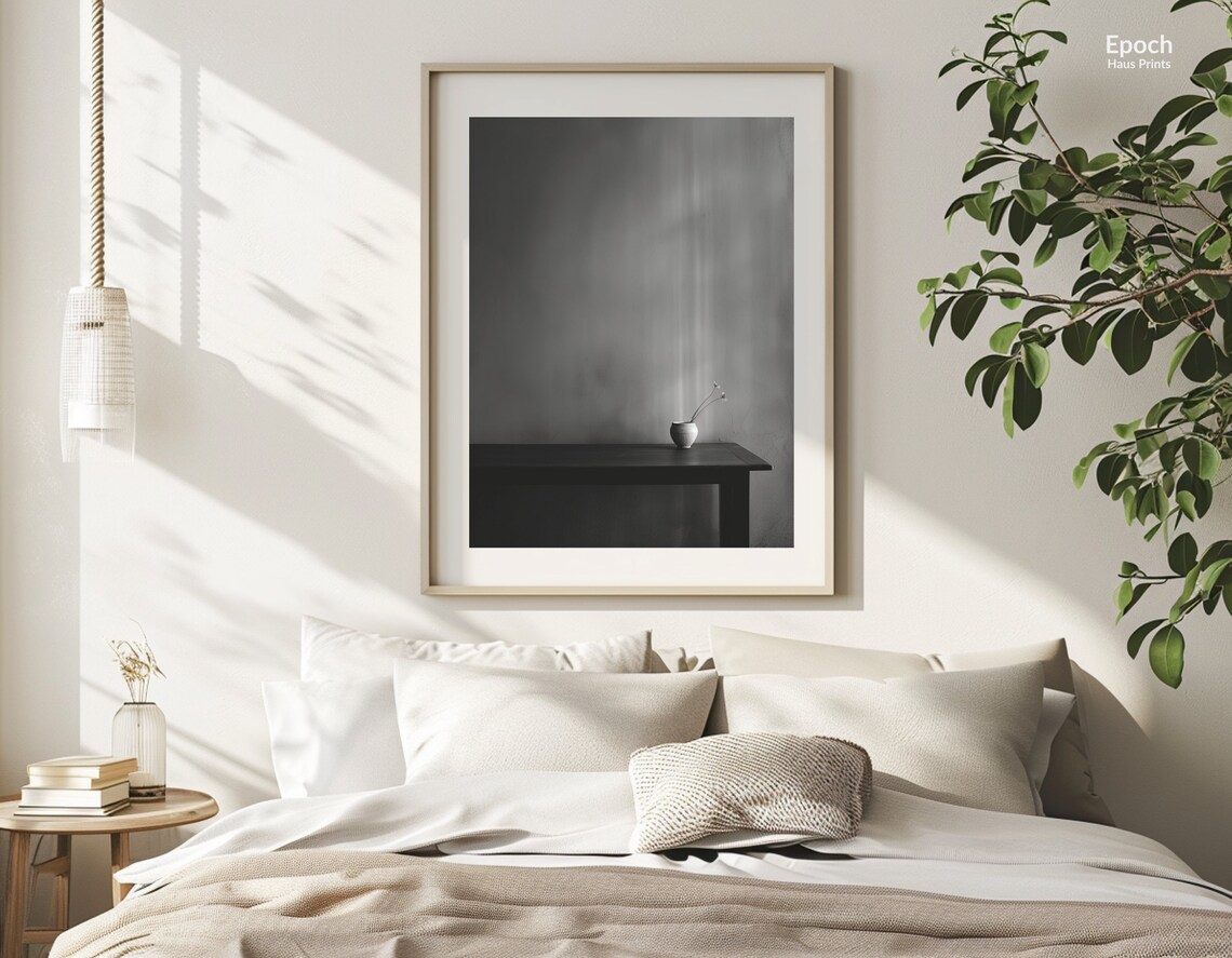 Table With Vase Still Life Photograph, Hallway Decor - Image 2