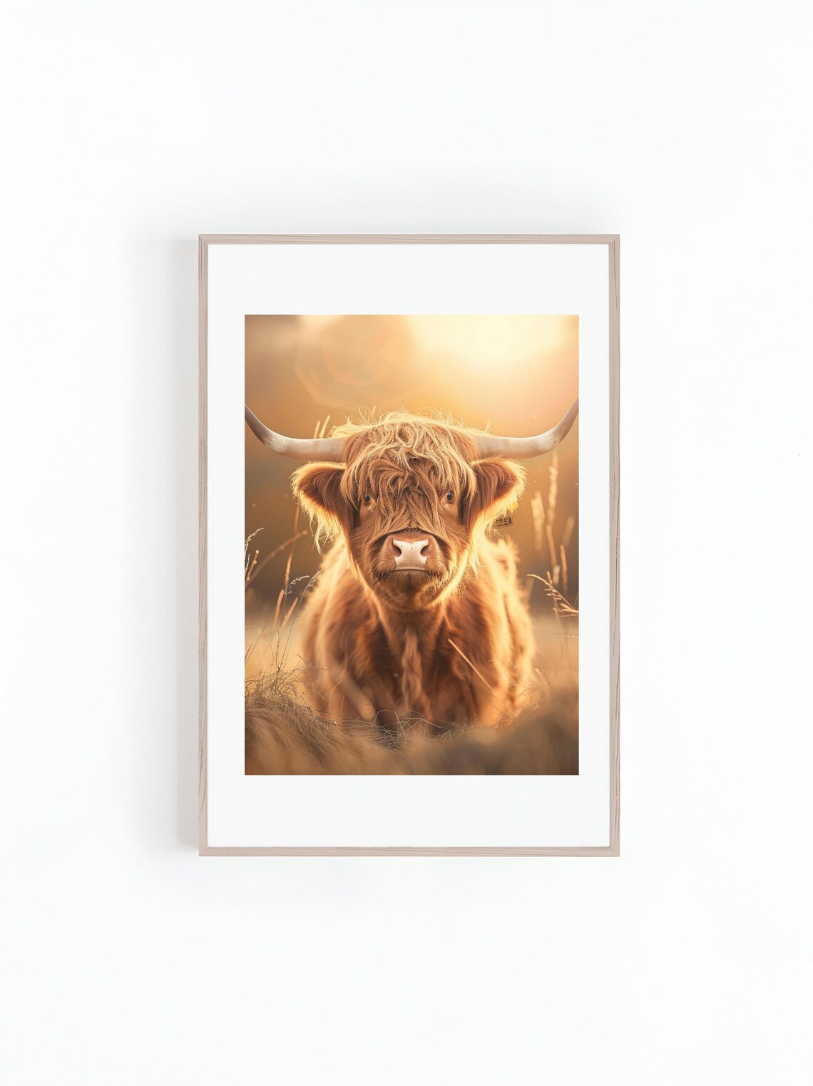 Happy Highland Cow, Scotland Landscape Poster